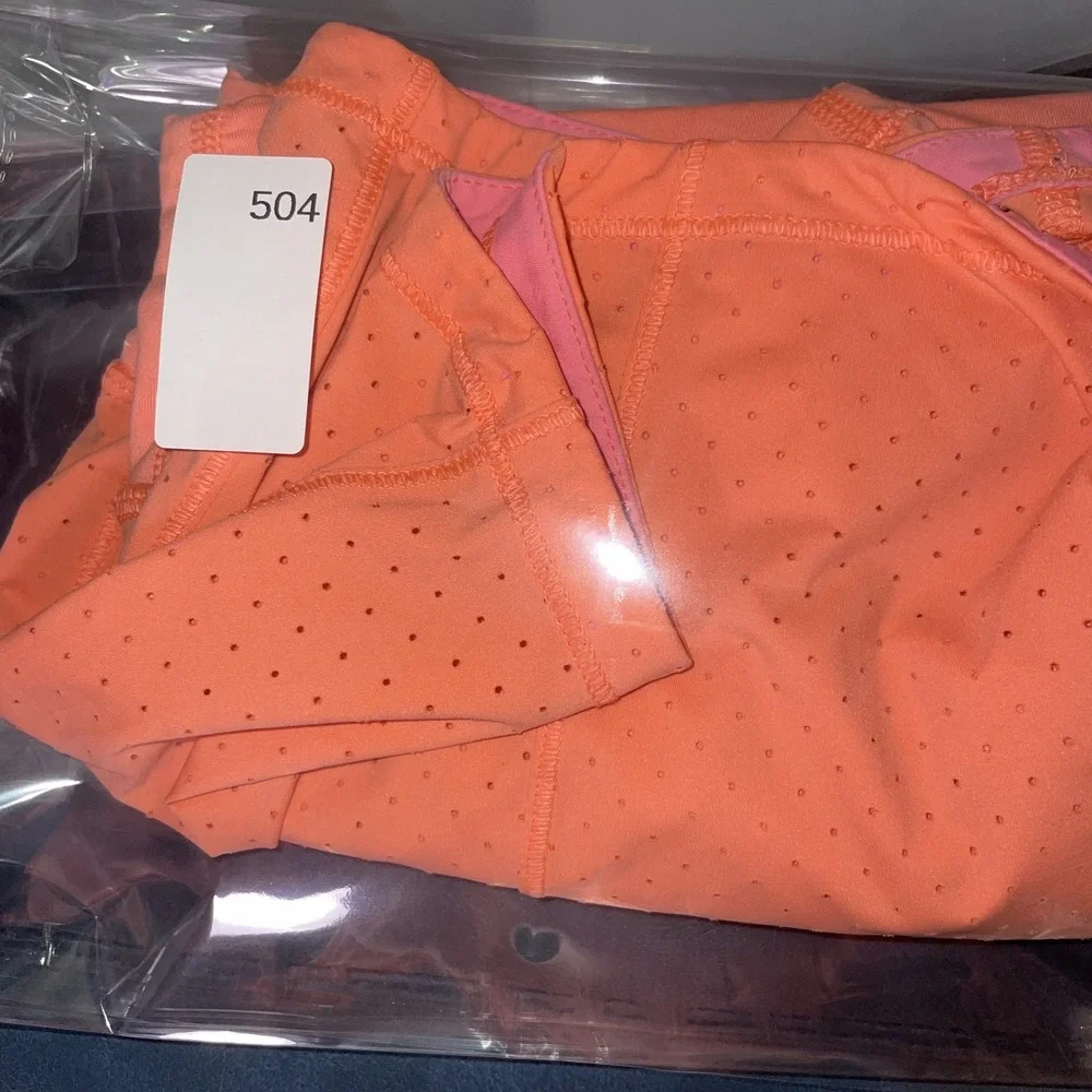 Lululemon Final Lap Running Shorts Womens 10 Pink Lined Athletic Fit Laser Cut